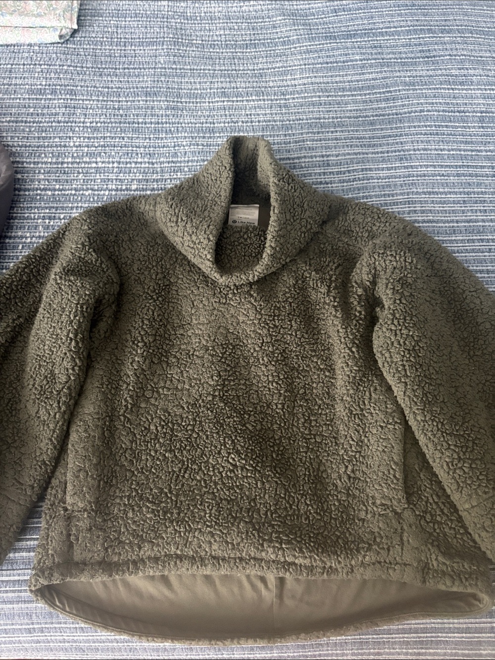 lululemon athletica Olive Green Sherpa Cowl Neck Sweater